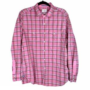 Tommy Bahama Jeans Pink Plaid Button Down Shirt
